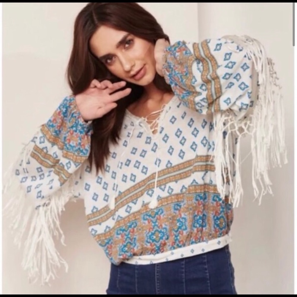 Free people Boho Fringe top